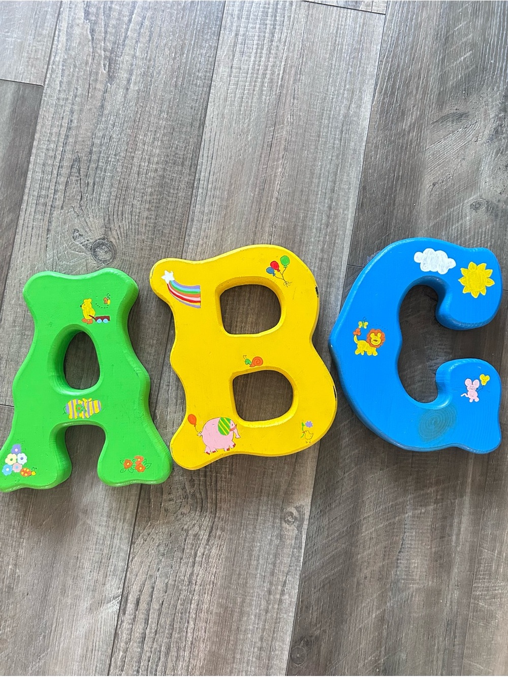 Handmade Wooden ABC Letters Nursery Wall Decor Set